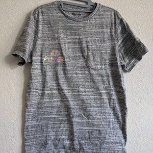 Embroidered AAPI Power Grey Gray Short Sleeve Crew Neck Tshirt Tee Top Reworked